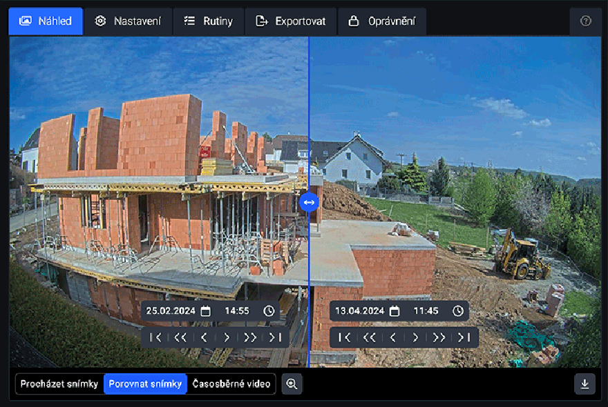 ukázka TimeLapsu v Compare Modu (porovnání 2 časových úseků)